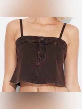 NWT Wild Fable brown denim crop top